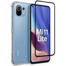Kit 2 em 1 - Xiaomi Mi 11 Lite / Mi 11 Lite 5G - Capa Transparente + Película de Vidro 3D