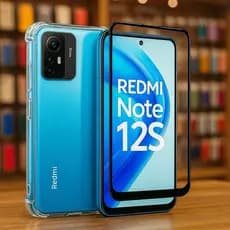 Kit 2 em 1 - Xiaomi Redmi Note 12S - Capa Transparente + Película de Vidro 3D