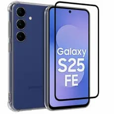 Kit 2 em 1 - Samsung Galaxy S25 FE - Capa Transparente + Película de Vidro 3D