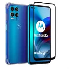 Kit 2 em 1 - Motorola Moto G100 - Capa Transparente + Película de Vidro 3D