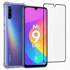 Kit 2 em 1 - Xiaomi Mi 9 Lite - Capa Transparente + Película de Vidro 3D
