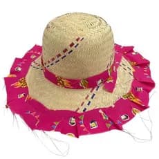 Chapéu de Festa Junina Infantil, Chapéu de São João com Trança, Chapéu de Arraiá Infantil