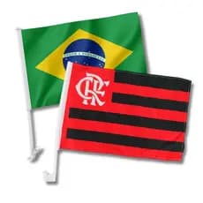 Kit Torcedor Mengão, Bandeirinha de Carro com Haste, Kit de Bandeira de Carro Copa do Mundo, Brasil
