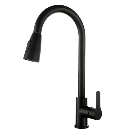 Torneira Para Cozinha Monocomando Misturador Área Pia Churrasqueira Extensível Luxo Preto Fosco