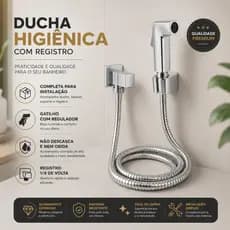 Ducha Higiênica Quadrada Banheiro Lavabo Super Luxo Metal Cromo Premium Chuveirinho Íntimo 1/4 Volta