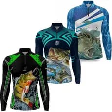 Kit 3 Camisa Pesca Blusa de pescaria Camiseta Manga longa protecao Solar UV50