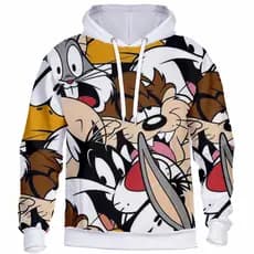 Blusa Moletom Masculino Feminino Estampa 3D Desenho Loney Com Capuz Flanelado