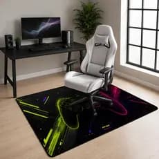 Tapete Gamer Setup 1x1,4m Protetor Piso Antiderrapante Macio