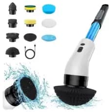 Escova De Limpeza Elétrica 9 em 1 Giratória Com Dispenser de Sabão Usb Multi Funções Acompanha Cabo Usb