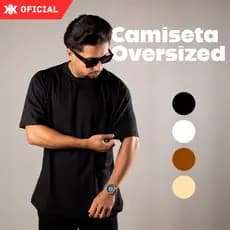 Camiseta Oversized Masculina Premium 100% Algodão Gola Grossa 2x1 Streetwear Lisa Basica Caimento