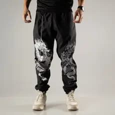 Calça Estampada Estilo Gringa Jogger Larga Rapper Trapper Estilosa Coreana Masculina e Feminina