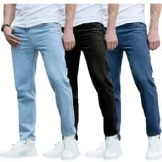 KIT Calça Jeans Masculina Premium Skinny Justa Bem Colada Na Perna Com Lycra Elastano