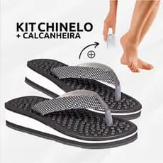 Sandália Chinelo Para Esporão E Fascite Plantar + Calcanheira Anti Impacto Acomodativa Silicone