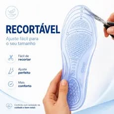 Palmilha de Gel Silicone Ortopédica Anatômica Original Unissex para Conforto e Correção Postural