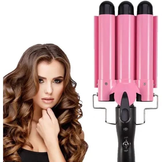 Prancha Triondas Ondulador Formador Triplo Modelador de Cachos Onda Cabelo Cerâmica 200°C