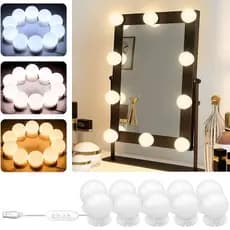 Luz Arandela Camarim 10 Lâmpadas Maquiagem Camarim Led Studio Led Auto Colante
