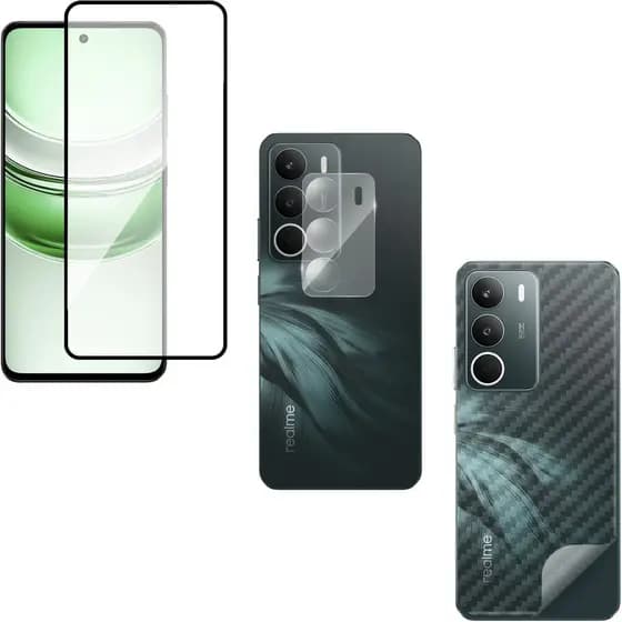 Película Vidro + Película Câmera Vidro + Película Traseira P/ Realme C71