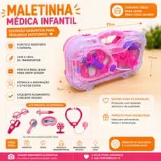 Maleta Médica(o) Infantil Mini Doutor(a) Presente Criança Brinquedo