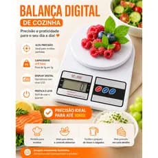 Balança Digital De alta Precisão Cozinha Até 10kg Nutrição E Dieta Fitness Balança Portátil Cozinha Confeitaria Balança