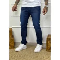 Calça Masculina Premium Azul Reta Com Bolso