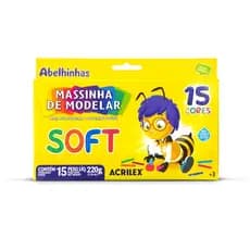 Massinha De Modelar Acrilex Soft 15 Cores, 220g, 073140000