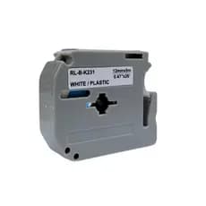Fita Rotulador Brother 12mm Branca p/ Rotulador PT-65 PT-70 PT-80 PT-85 MK-231 (M-K231) – 8m
