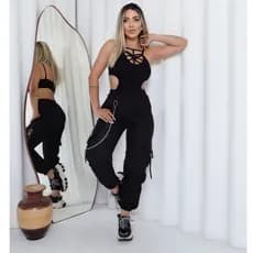 Calça Jogger Cargo Feminino Corrente Unisex Gringa