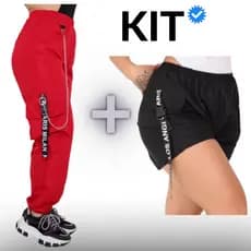 Kit 2 Calça e shortinho feminino cargo lançamento