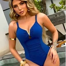 Maiô Body Afina Cintura Modelador com Bojo | Moda Praia Feminino Premium