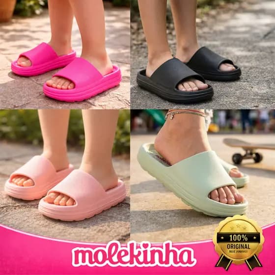 Chinelo Molekinha Infantil Nuvem Slide Confortável Leve Eva Original