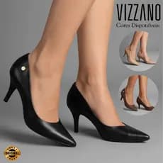 Salto Vizzano Feminino Scarpin Bico Fino Social Salto Baixo Médio Social Confortável Original