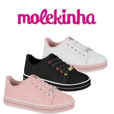Tênis Infantil Menina Escolar Brilho Casual Molekinha
