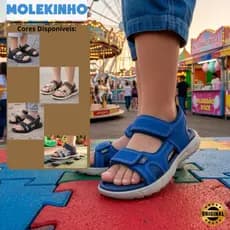 Sandália Papete Molekinho Infantil Menino Ajustável Velcro Confortável Casual Original