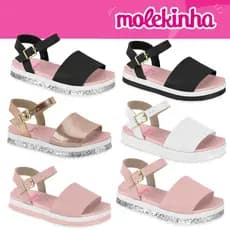 Sandália Infantil Menina papete Conforto Casual Plataforma Slide Feminino Molekinha
