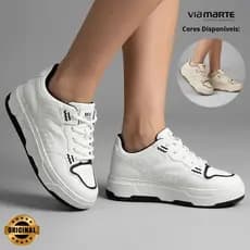 Tênis Feminino Via Marte Plataforma Flatform Casual Confortável Dia a Dia Original
