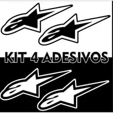 Kit 4 Adesivos Alpinestars Moto Capacete Carro