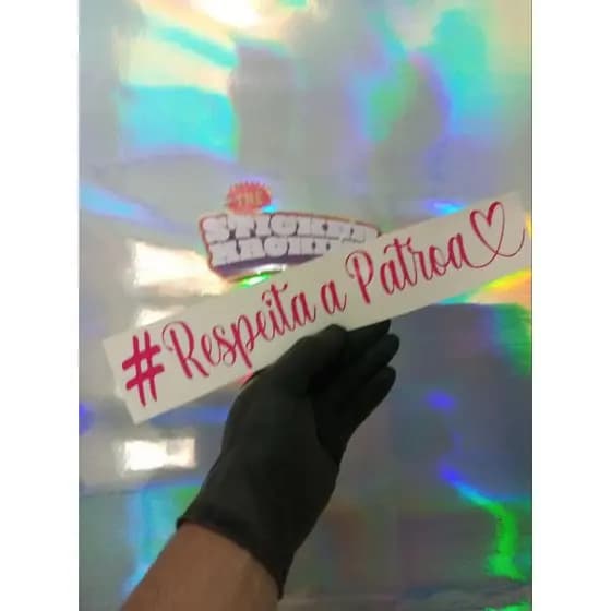 adesivo RESPEITA A PATROA na cor rosa para carro moto e caminhão 5x30cm