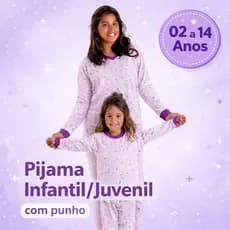 Pijama de Inverno Infantil Menina Manga Comprida Tamanho 02 ao 14 Anos