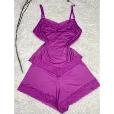 Baby Doll Pijama Feminino Liso Fresquinho Microfibra Short Doll Confortável Roupa de Dormir Feminina