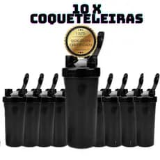Kit Garrafa coqueteleira Academia 600 ml