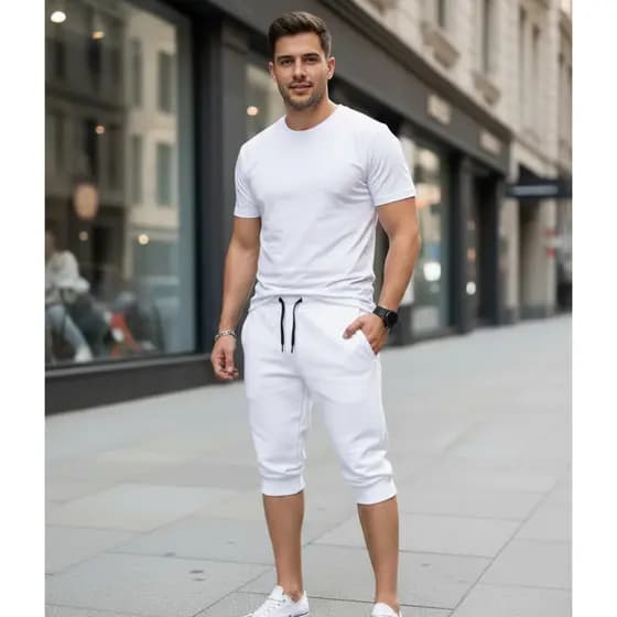 Bermuda Moletom Masculina Jogger Lisa Slim Short Esportivo Academia Treino Verão Skinny Casual