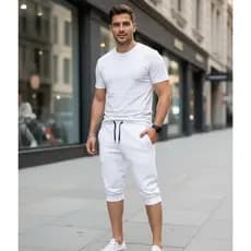 Bermuda Moletom Masculina Jogger Lisa Slim Short Esportivo Academia Treino Verão Skinny Casual