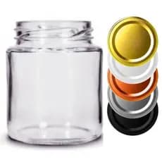 Pote de Vidro Belém 240ml (10 unidades) + Tampas Metálicas (bolo de pote, tempero, conserva, geleia)