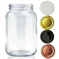 5 Potes de Vidro Conserva 600 ml + Tampas Metálicas
