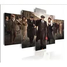 Quadro Peaky Blinders Sala Quarto decoração mosaico 5 peças