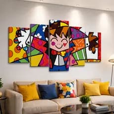 Quadro Decorativo Para Sala Quarto Romero Britto Abraço