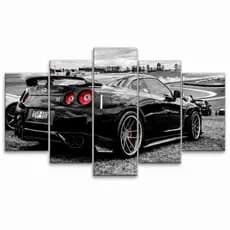 Quadro Carro Gtr Nissan 5 Peças Quarto Sala 115cm X 60cm