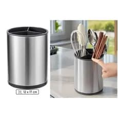 Porta Talheres Inox Com Dreno Organizador Utensilios Cozinha Resistente Pratico
