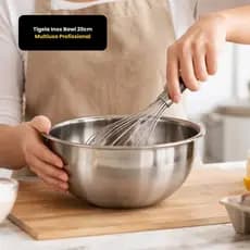 Tigela Inox Bowl Multiuso 18 20 22 24 26cm Cozinha Profissional Resistente