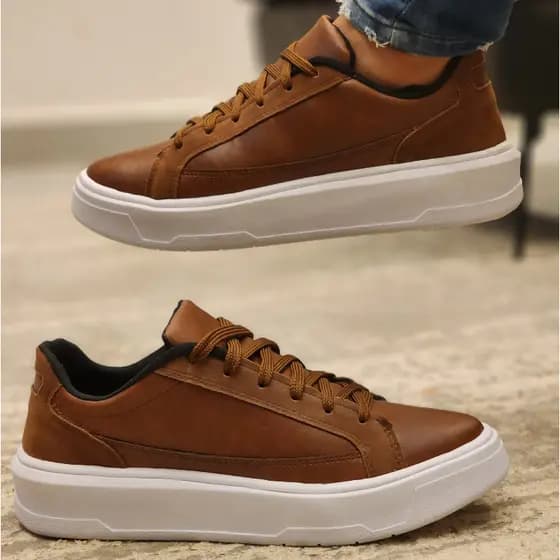 Tênis Sapatênis Sola Alta Masculino Plataforma Oversized Minimalista